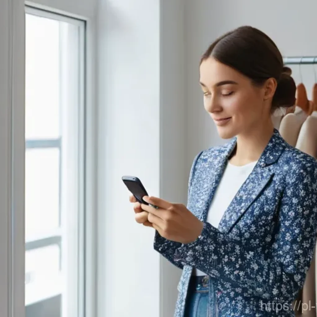 증강 현실을 활용한 브랜드 성공 사례 - **Prompt 1: Immersive Virtual Fashion Try-On Experience at Home**
A young Polish woman, mid-20s,...