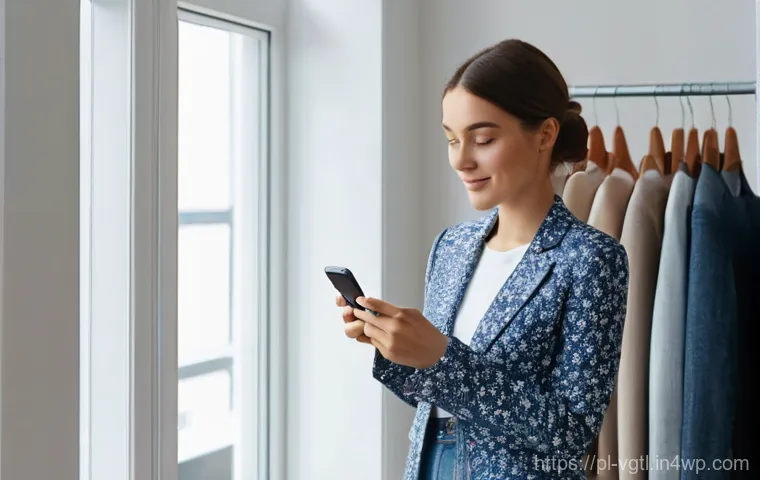 증강 현실을 활용한 브랜드 성공 사례 - **Prompt 1: Immersive Virtual Fashion Try-On Experience at Home**
A young Polish woman, mid-20s,...