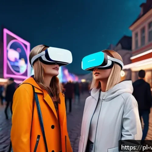 Home 17 가상 현실 플랫폼의 수익 모델 분석 - A vibrant virtual reality marketplace scene set in a futuristic city square, featuring diverse avata...