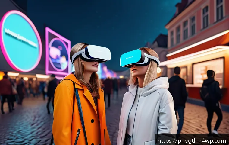가상 현실 플랫폼의 수익 모델 분석 - A vibrant virtual reality marketplace scene set in a futuristic city square, featuring diverse avata...